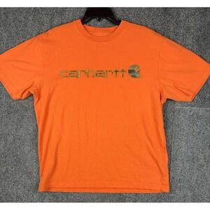 Carhartt Camo Spell-out Original Fit Orange T-Shirt Men's Size Large‎